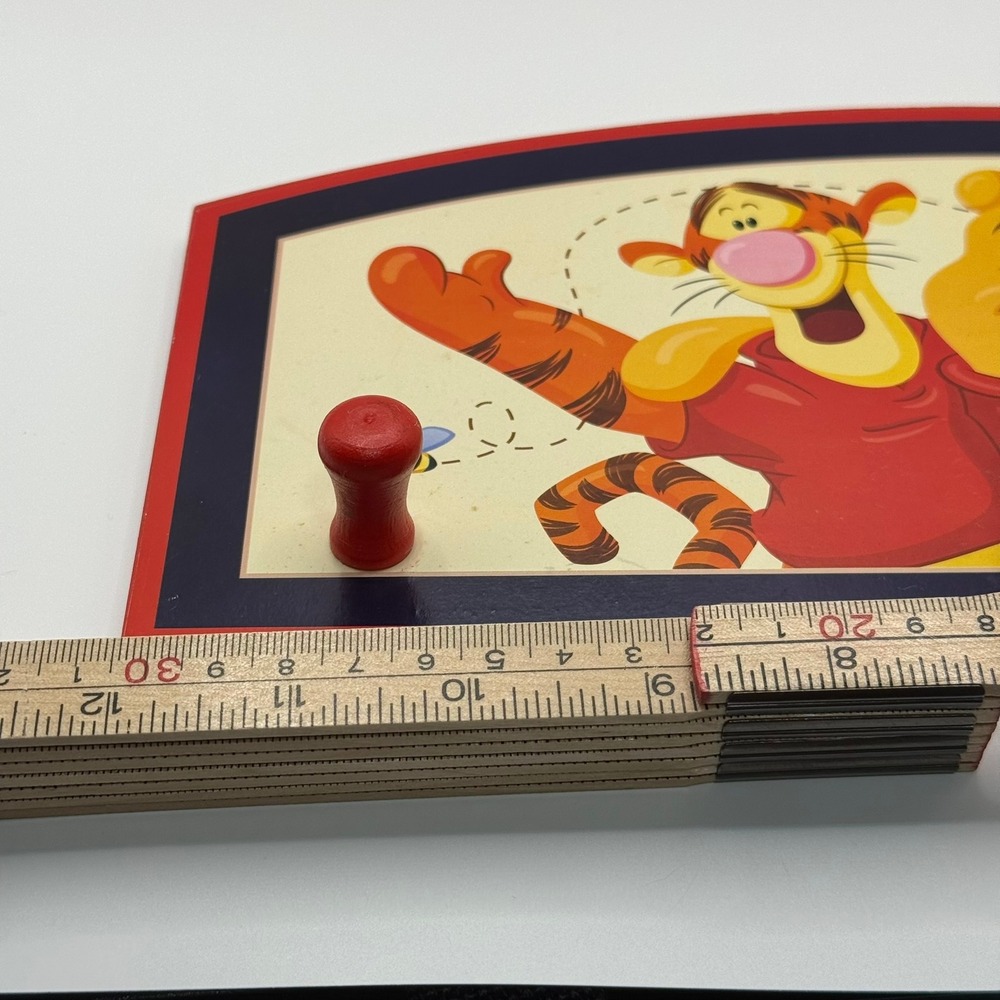 VTG Disney Winnie the Pooh Tigger Wooden Wall Coat Rack 3 Peg Nursery Decor Red - Picture 5 of 6